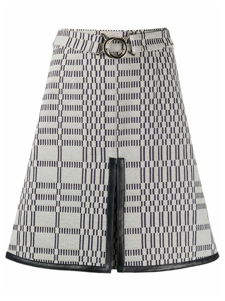 Victoria Victoria Beckham A-line geometric embroidered skirt - Grey