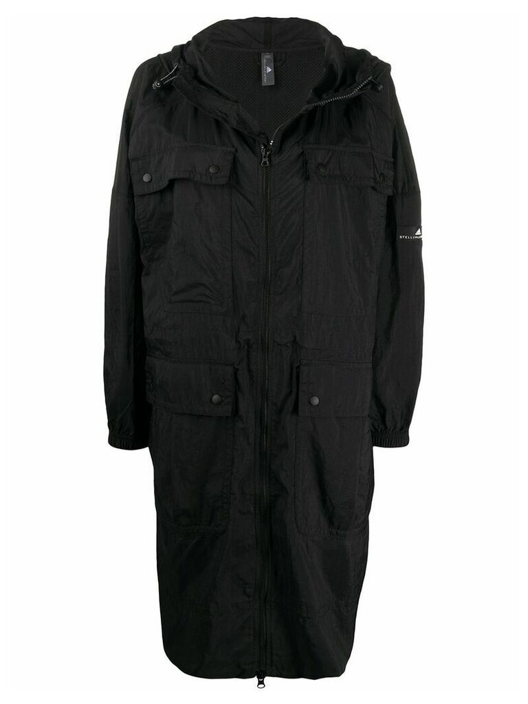 adidas by Stella McCartney oversized parka coat - Black
