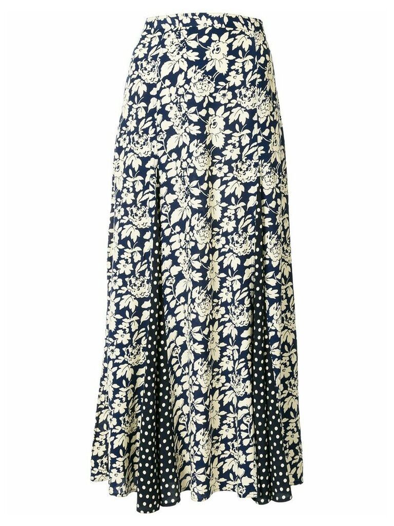 Polo Ralph Lauren floral print flared skirt - Blue