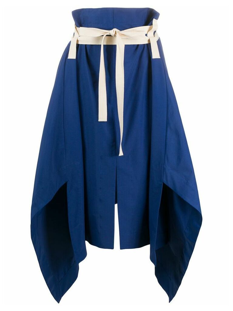 Plan C tie-waist asymmetric skirt - Blue