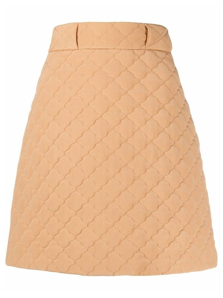 Fendi high-waist quilted skirt - Neutrals
