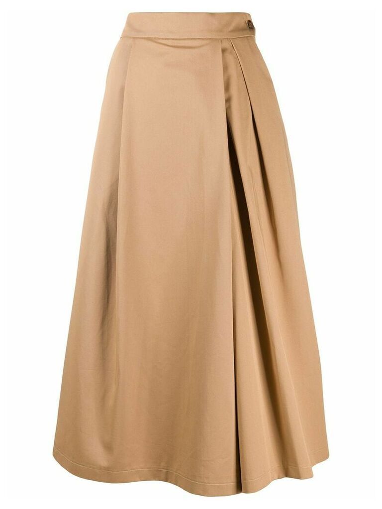 Barena side button a-line skirt - Brown