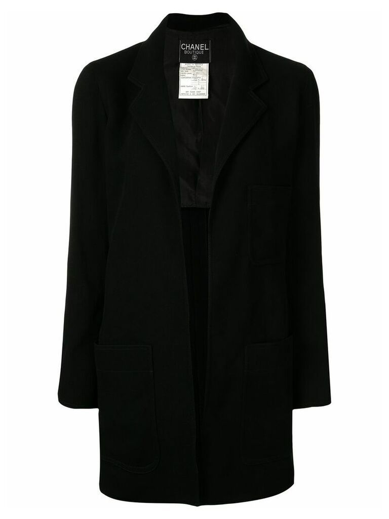 Chanel Pre-Owned front opening CC blazer - Black