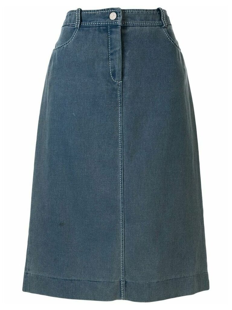 Céline Pre-Owned A-line denim skirt - Blue