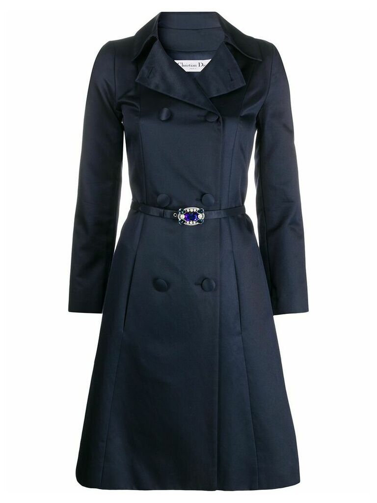 Christian Dior 2000 pre-owned double-breasted A-line coat - Blue
