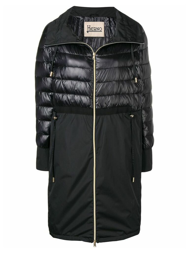 Herno quilted panel coat - Black