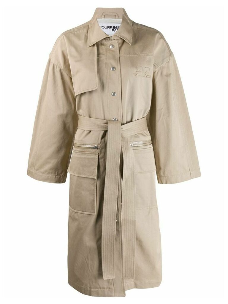 Courrèges boxy trench coat - NEUTRALS