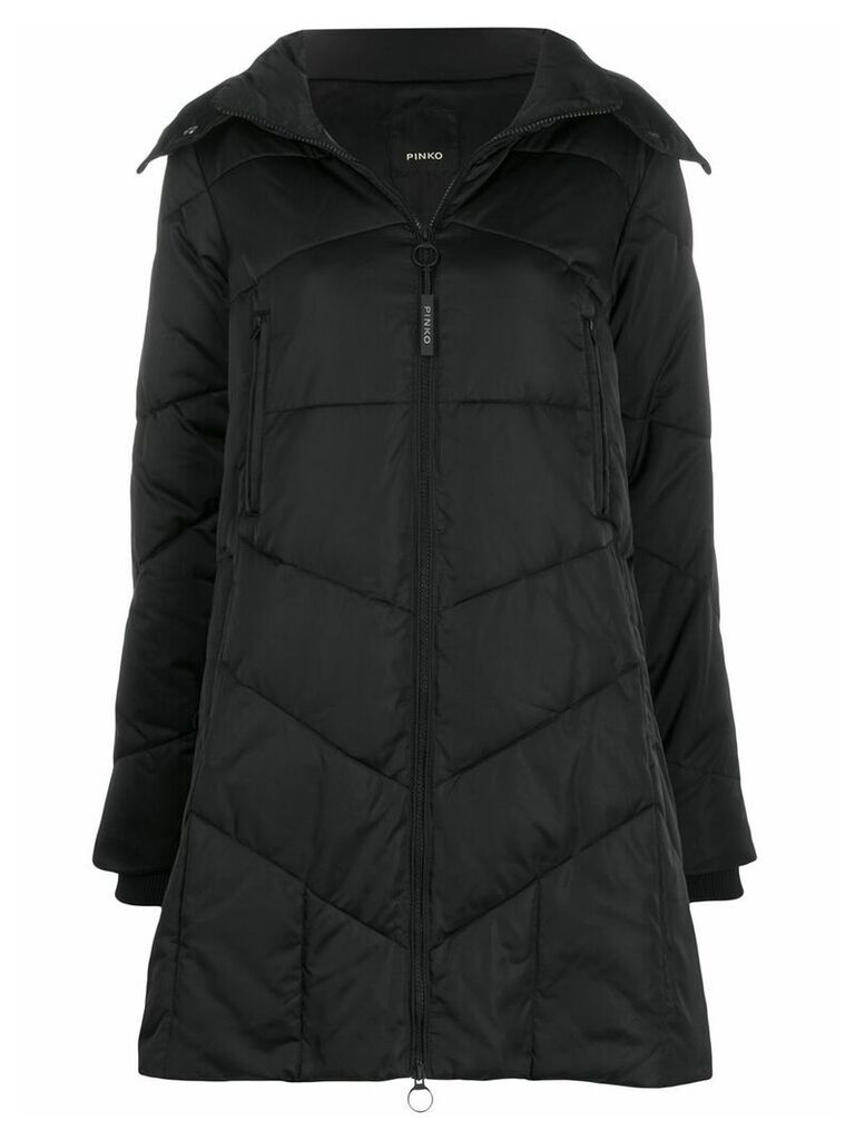 Pinko quilted parka coat - Black