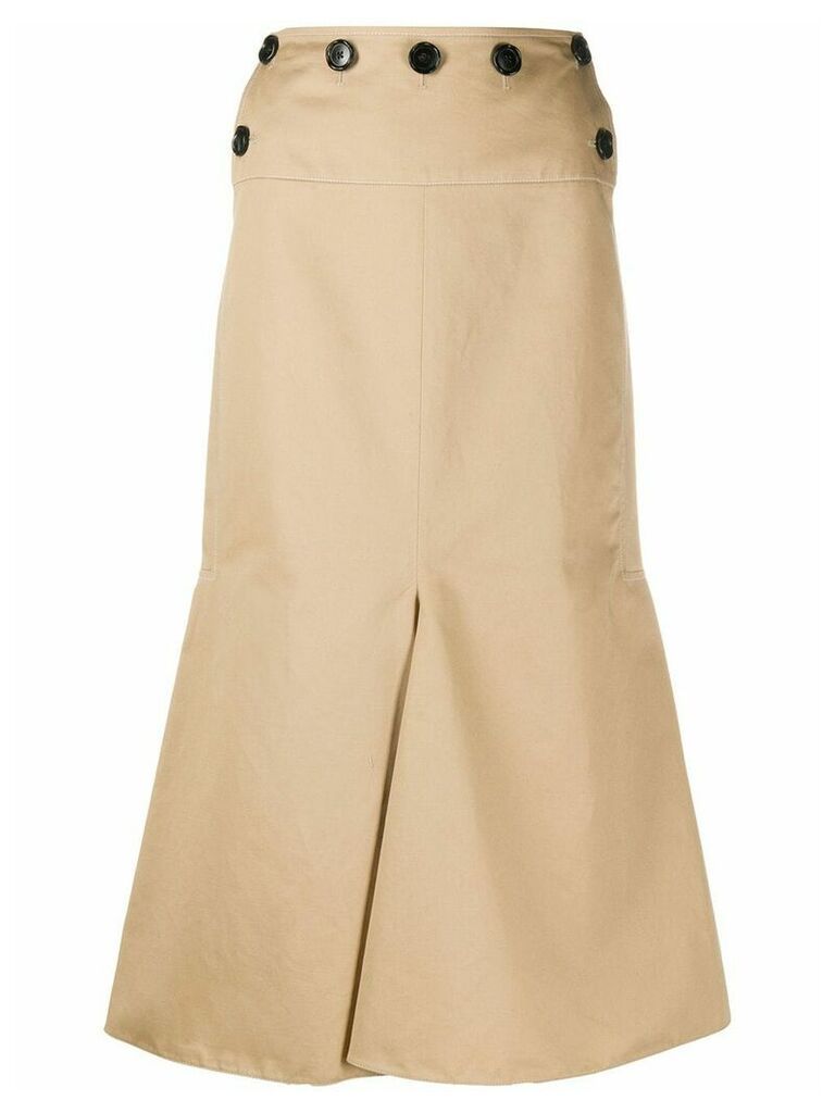 Marni flared-hem button-waist skirt - Neutrals