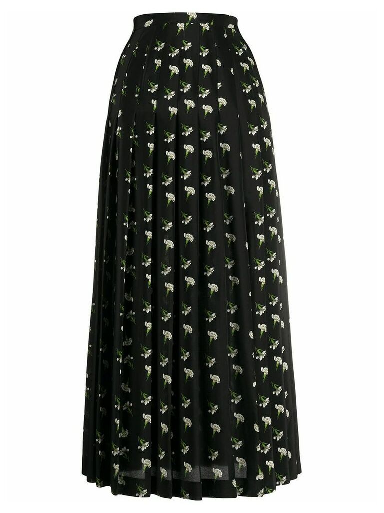 Giambattista Valli floral pleated skirt - Black