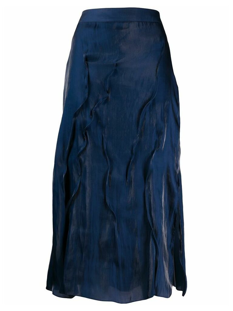 Kenzo textured-effect midi skirt - Blue