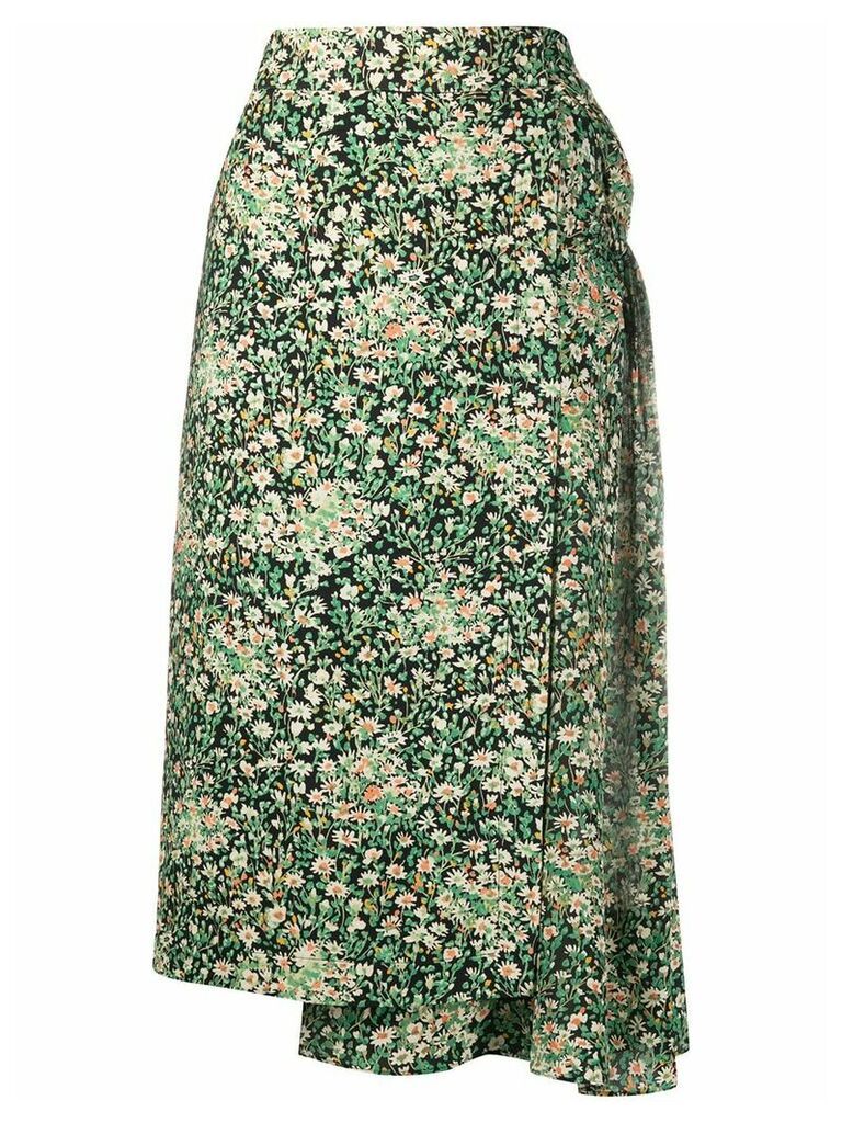 Nº21 floral-print ruched detail skirt - Green