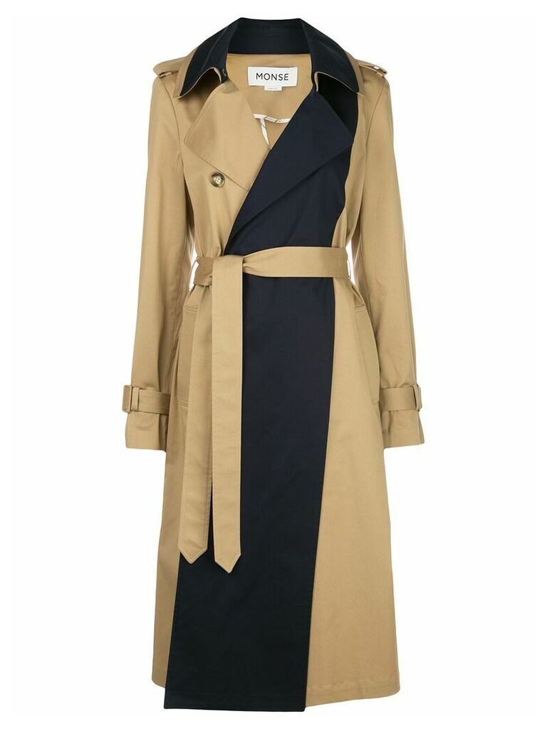 Monse panelled trench coat - NEUTRALS