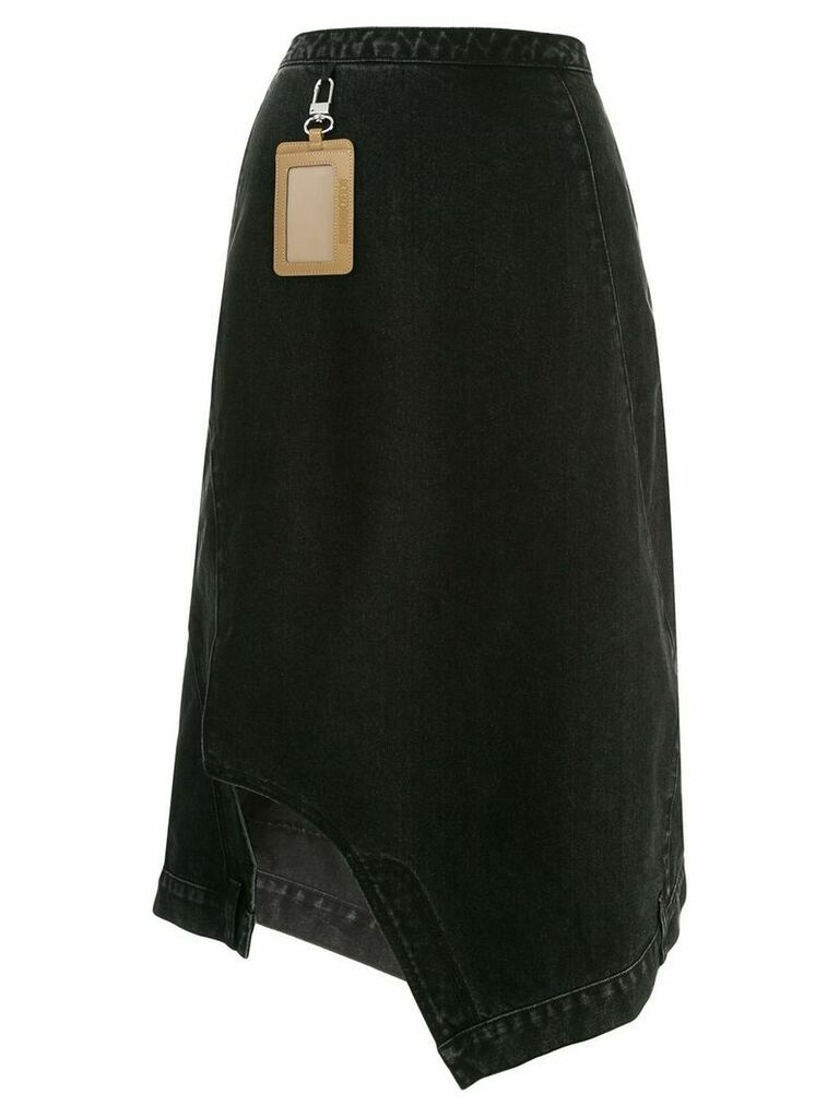 Ground Zero asymmetrical denim midi skirt - Black