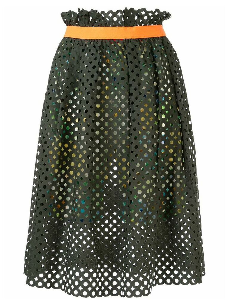 Kolor cut-out high-waist skirt - Green