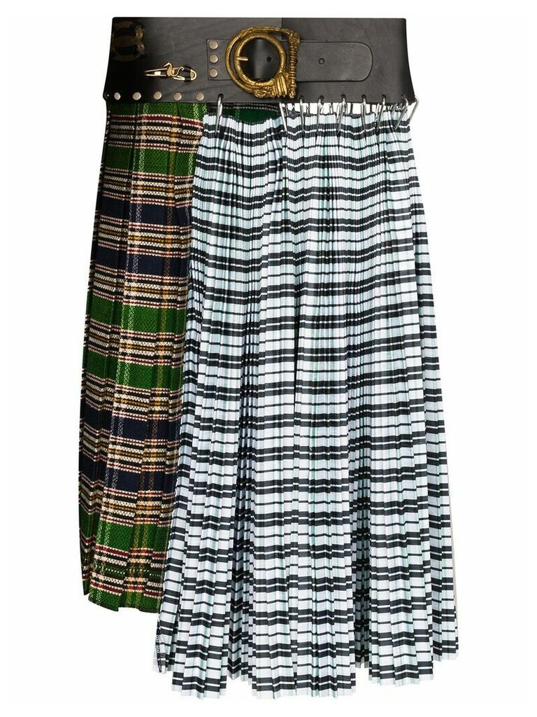 Chopova Lowena check pleated skirt - Green