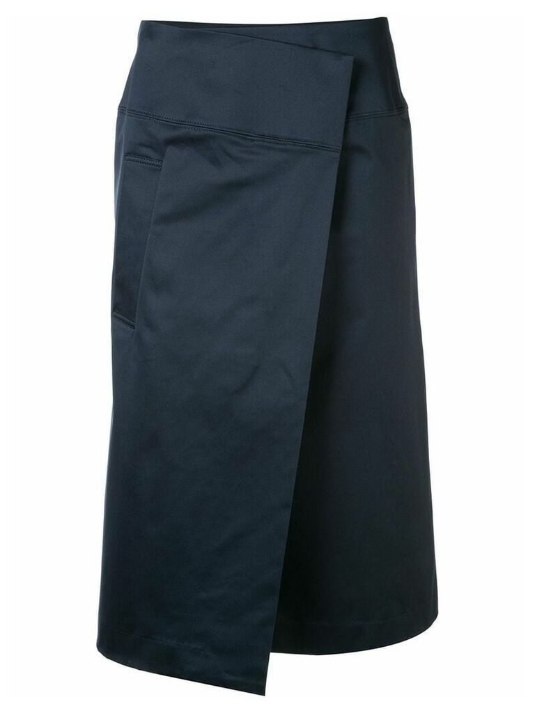 Des Prés poplin wrap skirt - Blue