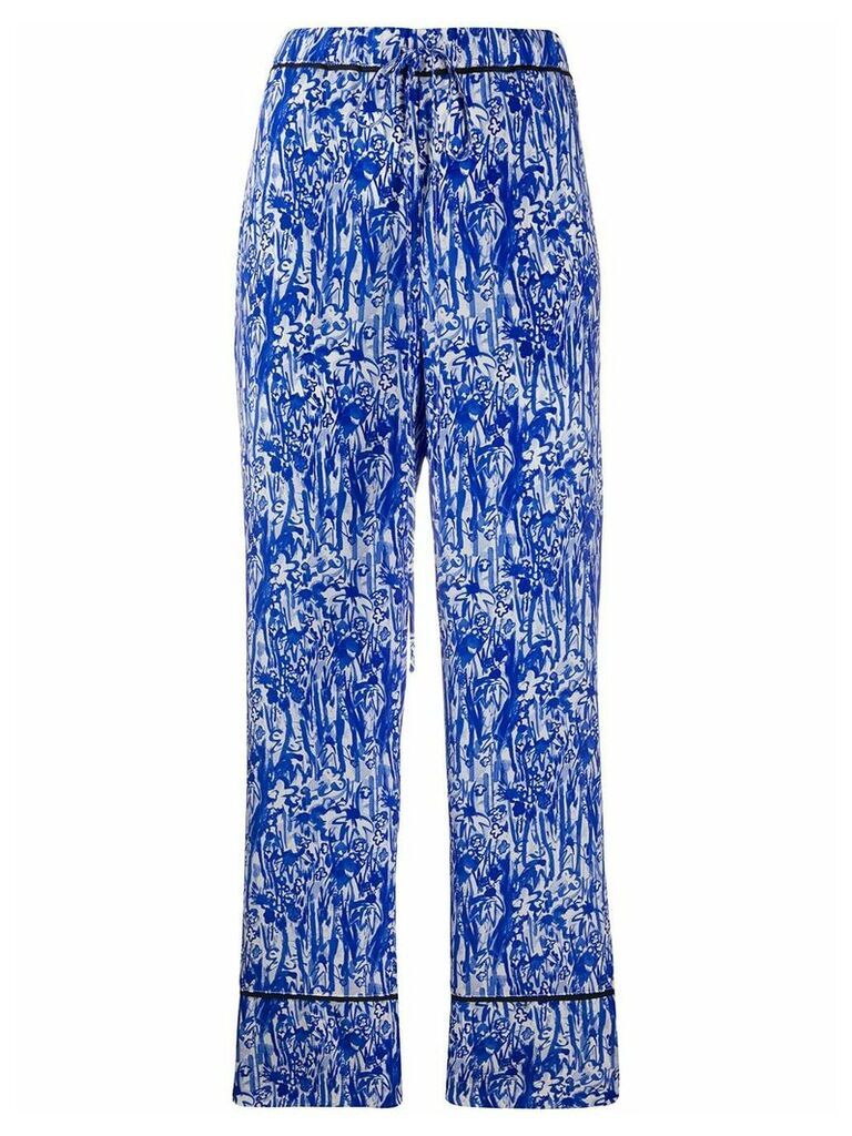 Marni brushstroke effect straight-leg trousers - Blue