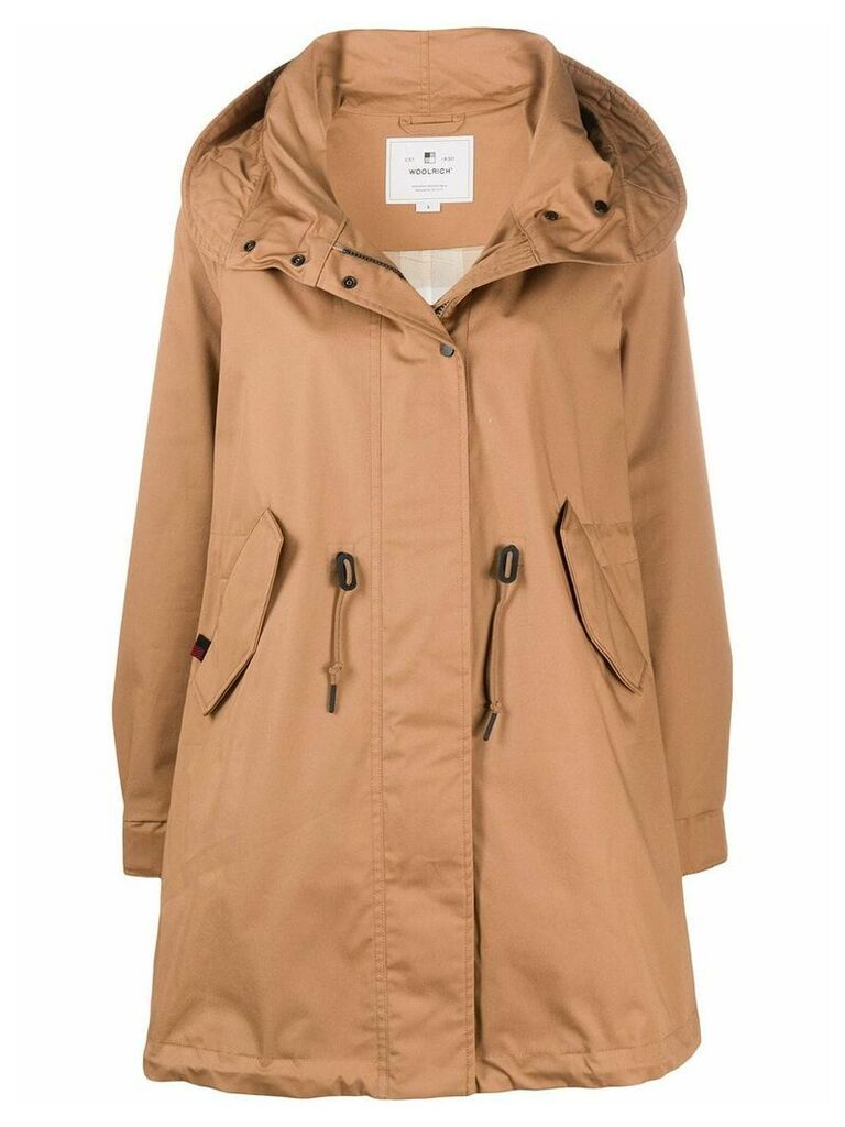 Woolrich hooded mid-length parka - Brown