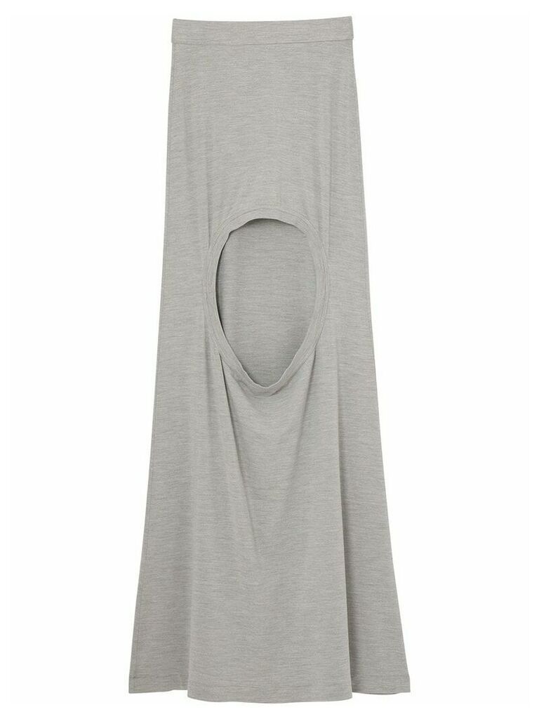 Burberry long step-through skirt - Grey