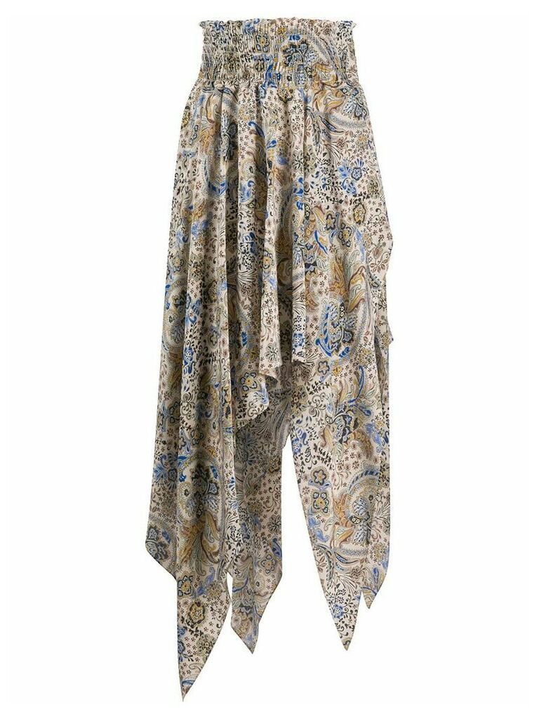 Redemption silk paisley print skirt - Neutrals