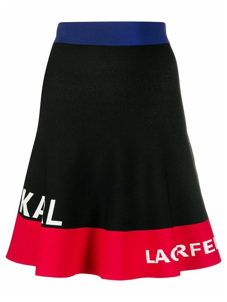 Karl Lagerfeld color-block logo skirt - Black