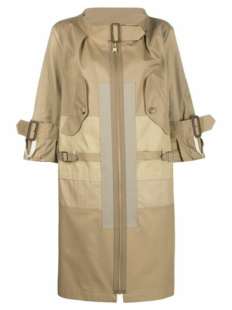Junya Watanabe zipped parka coat - NEUTRALS