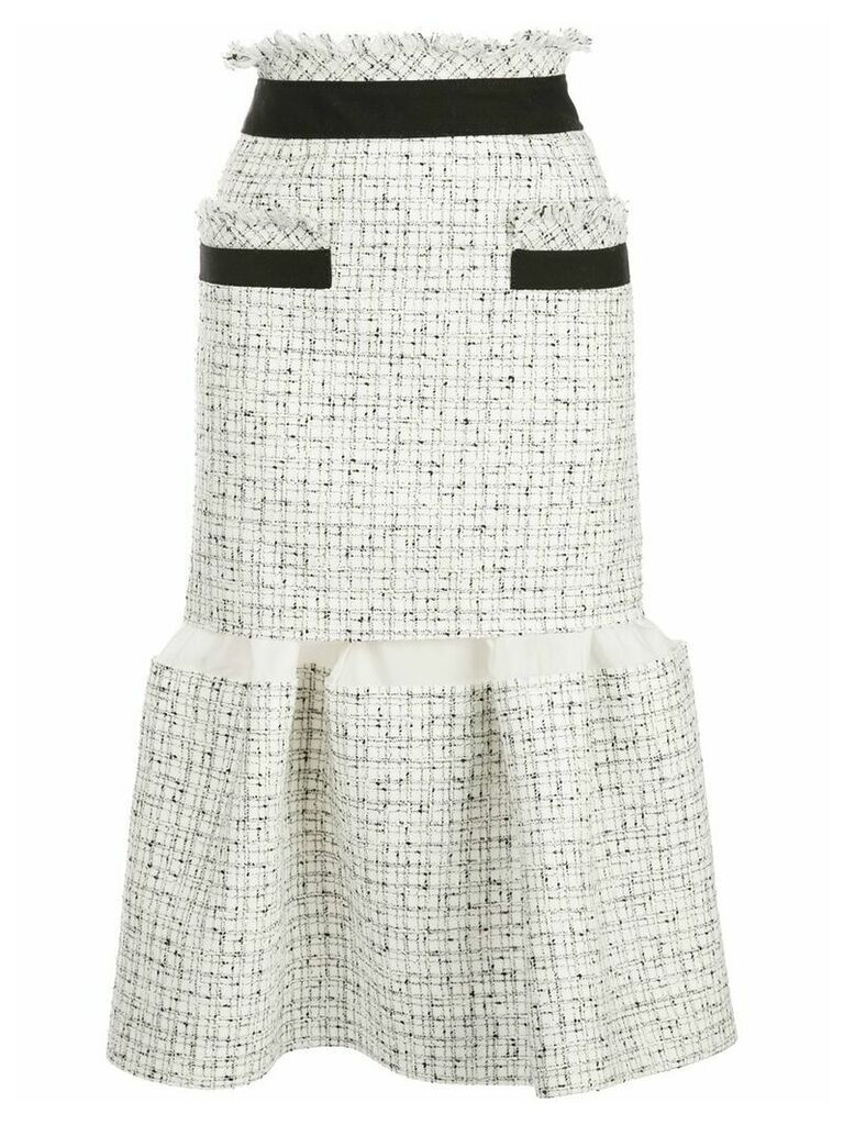 Sacai fitted tweed skirt - White
