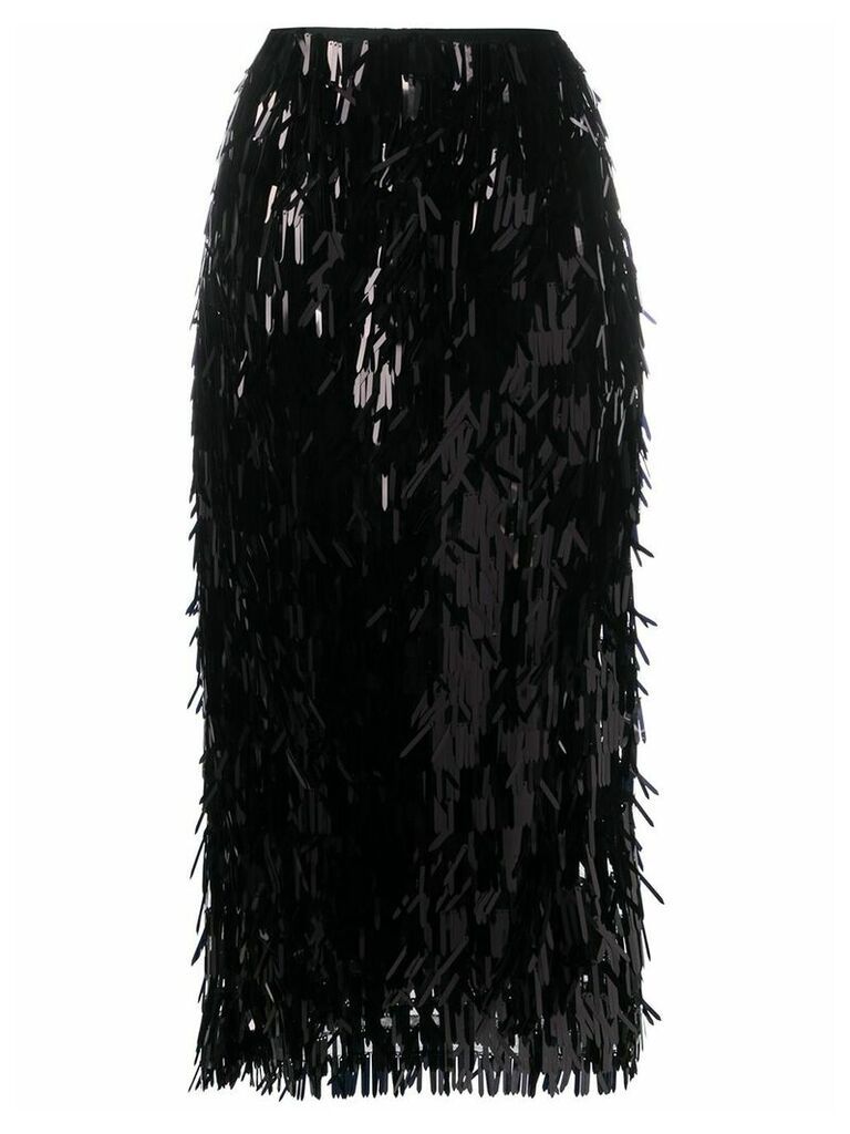Simone Rocha paillette sequin straight skirt - Black