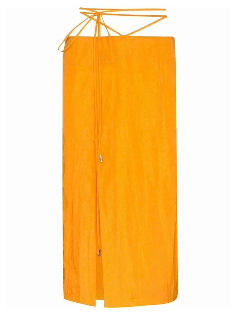 Supriya Lele tie-waist midi skirt - ORANGE