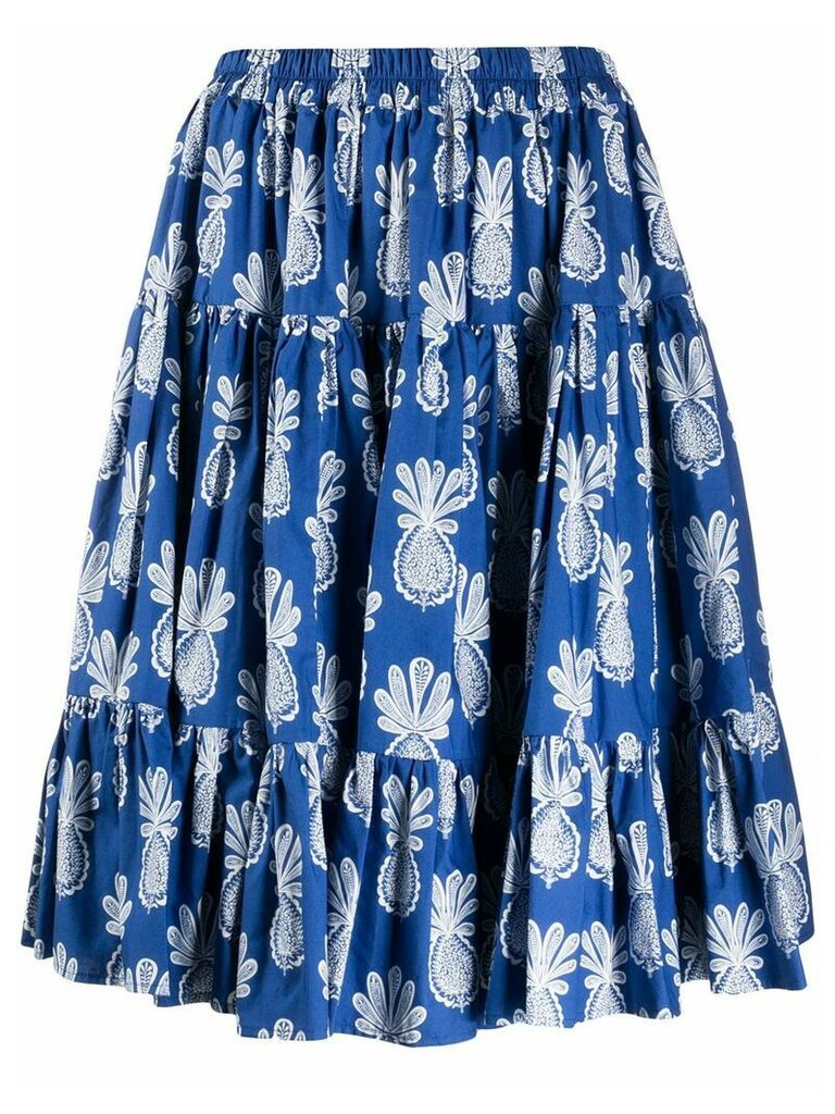 La Doublej Love pineapple-print skirt - Blue