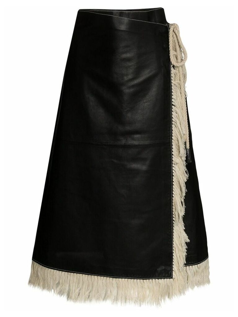 STAND STUDIO Eve leather wrap skirt - Black
