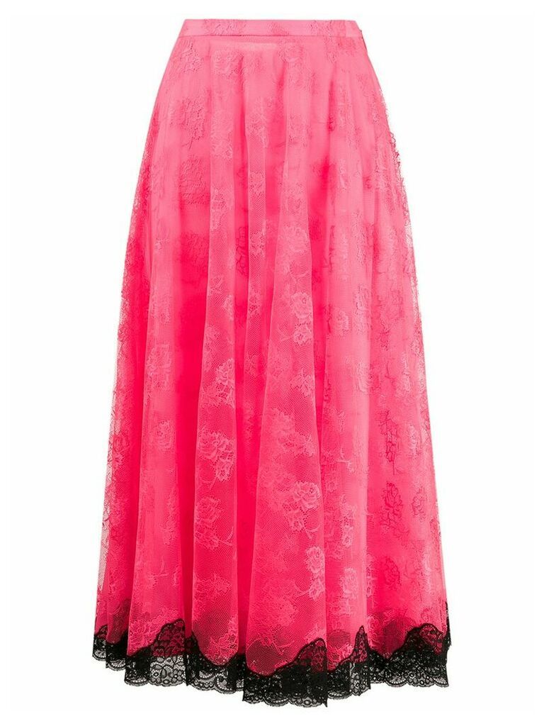 Christopher Kane lace pleated skirt - PINK