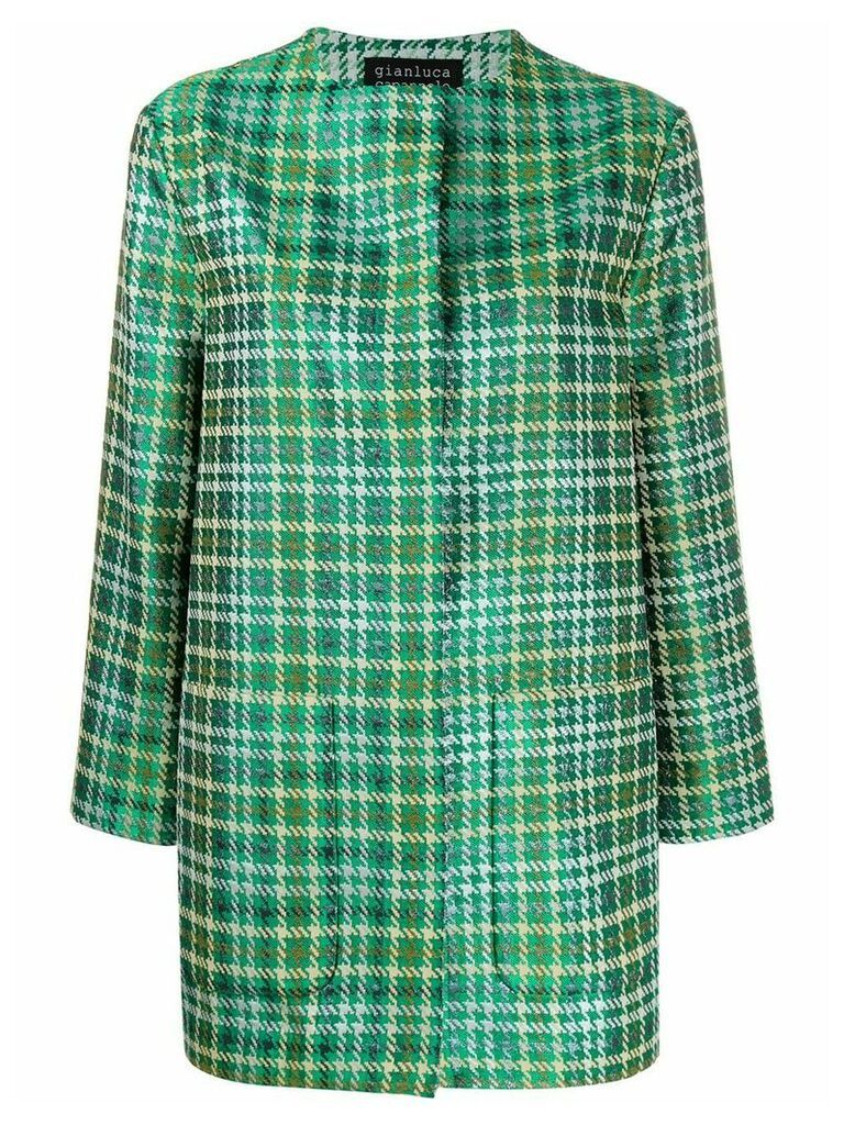 Gianluca Capannolo oversized houndstooth pattern coat - Green