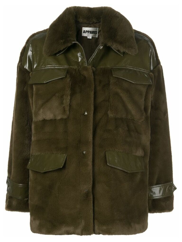 Apparis Lucile faux-fur utility pocket coat - Green