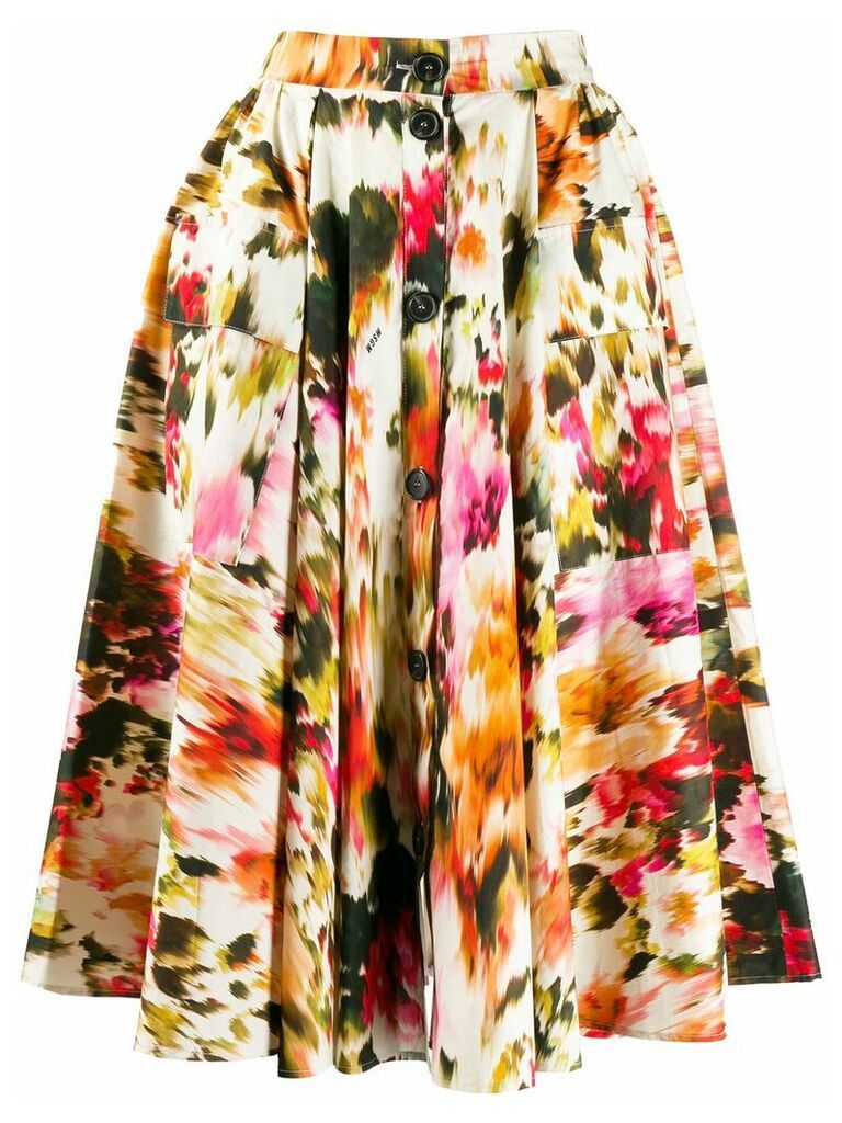 MSGM full floral skirt - Neutrals