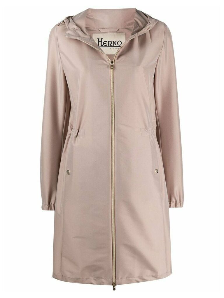 Herno hooded zip-up raincoat - PINK
