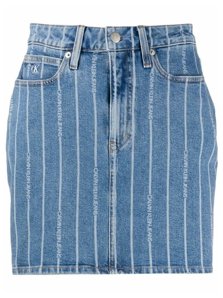 Calvin Klein Jeans logo stripe skirt - Blue
