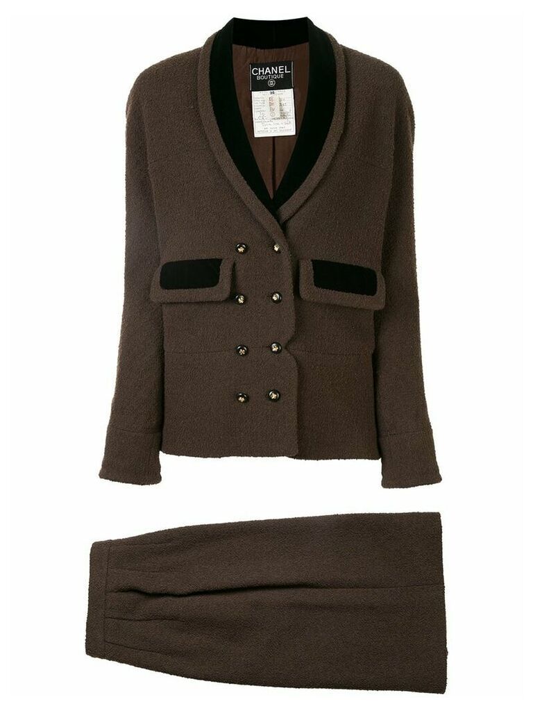 Chanel Pre-Owned set up suit jacket skirt - Brown