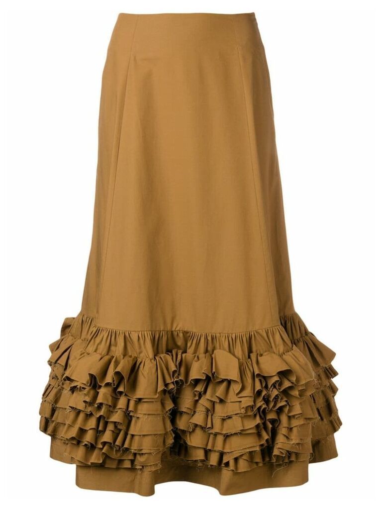 Molly Goddard brown frilled skirt