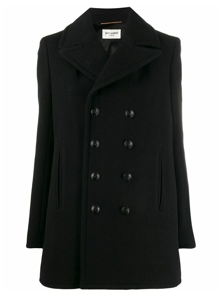 Saint Laurent double-breasted oversized coat - Black