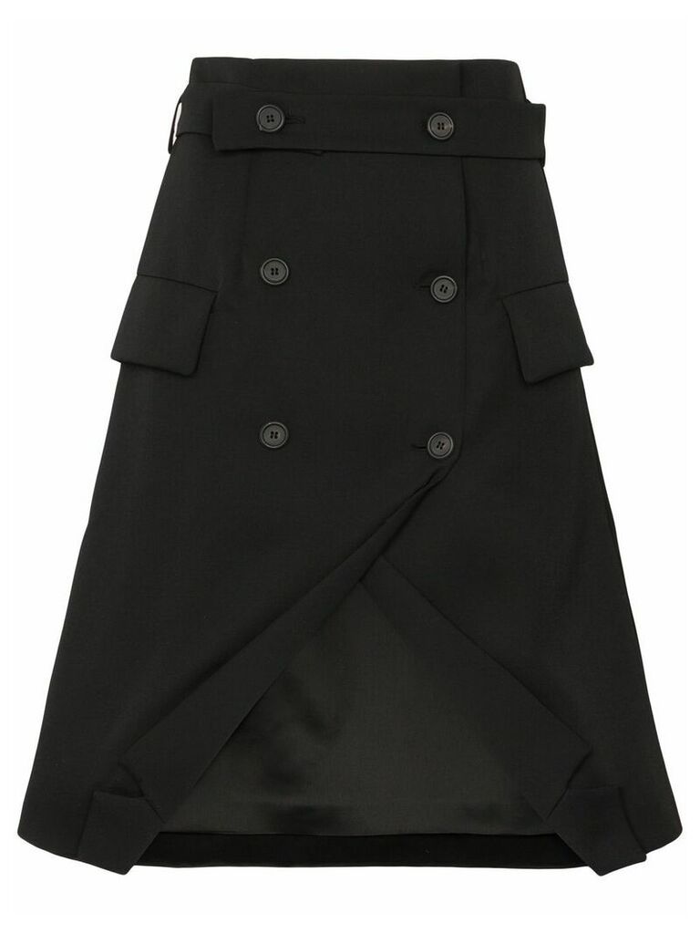 Delada double-breasted tuxedo skirt - Black