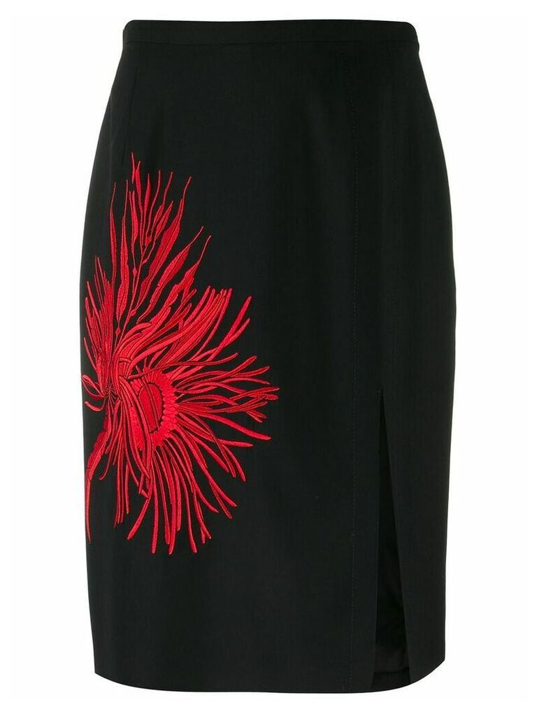 Nº21 embroidered print A-line skirt - Black
