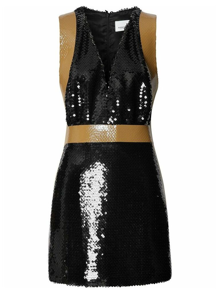 Burberry tape detail sequinned mini dress - Black