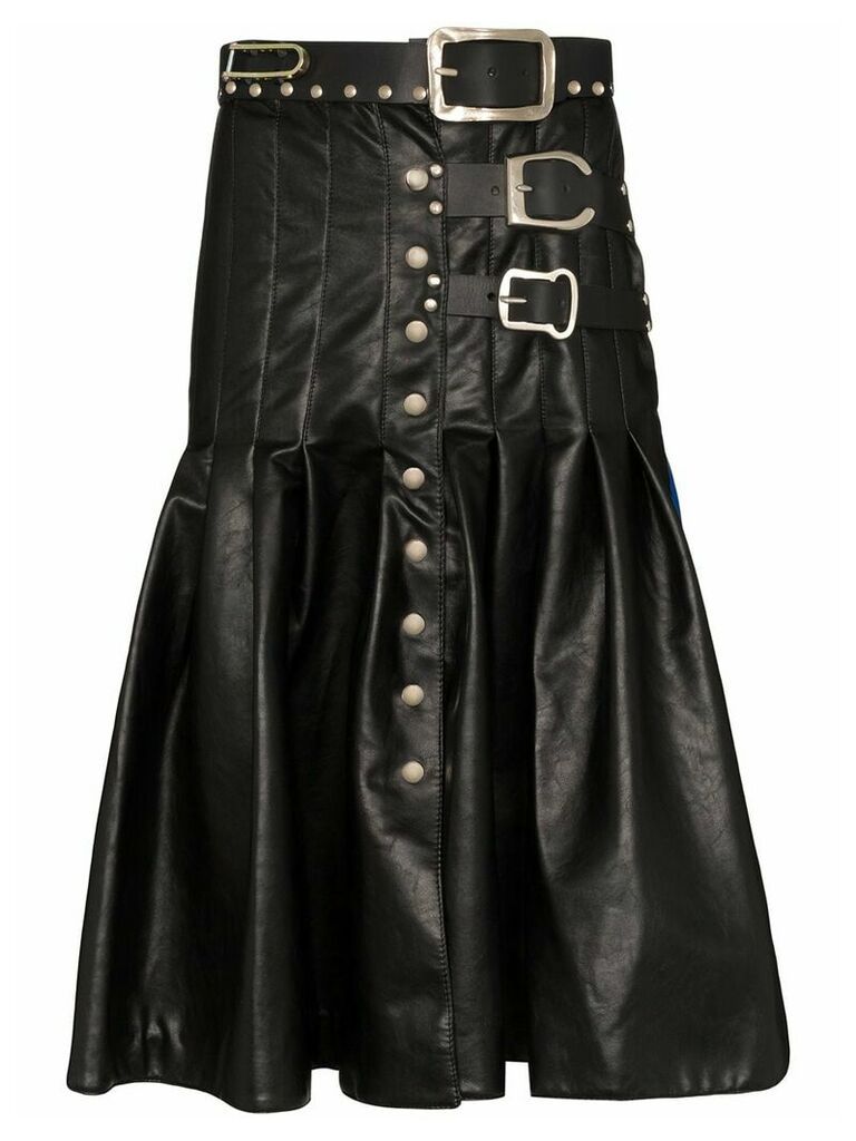 Chopova Lowena two-tone kilt skirt - Black