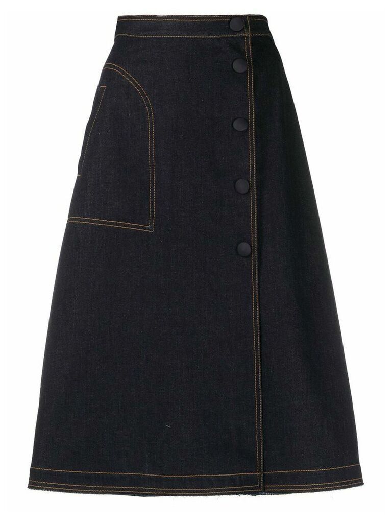 Moncler A-line denim skirt - Blue