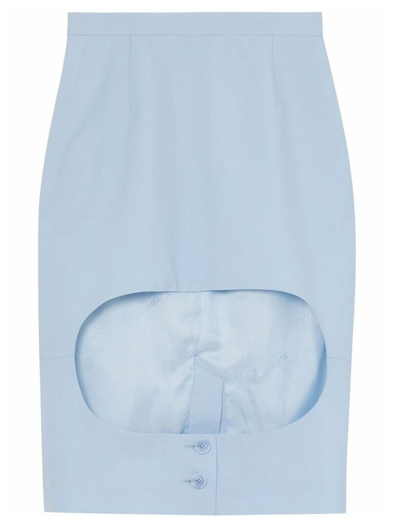Burberry front cut-out pencil skirt - Blue