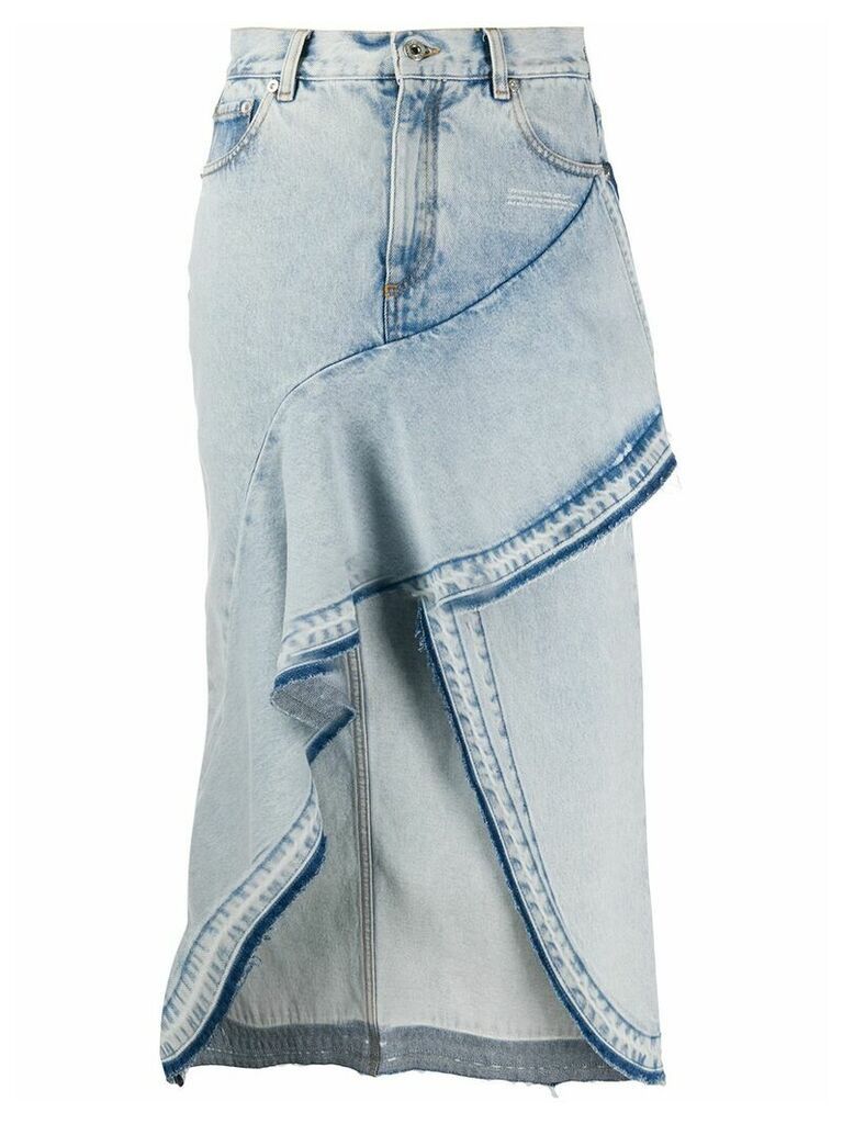 Off-White ruffled asymmetrical denim skirt - Blue