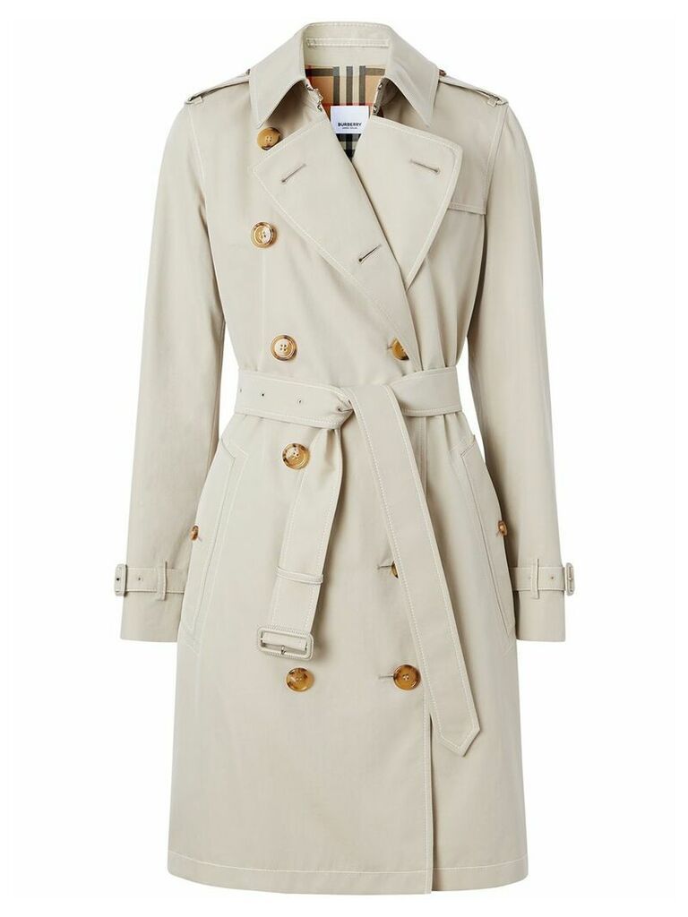 Burberry Topstitched Tropical trench coat - Grey