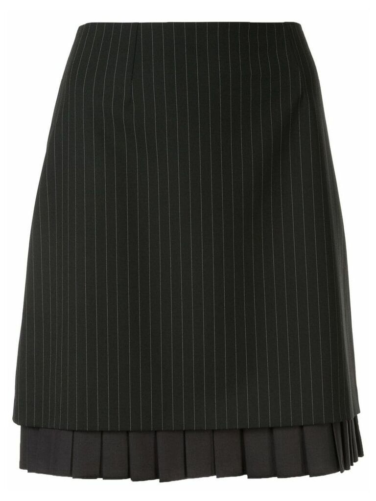 Paule Ka double layered pinstripe skirt - Black